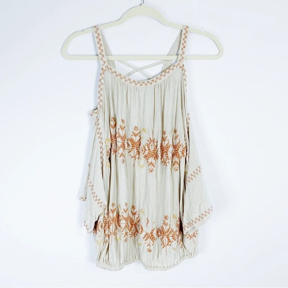 Free People - Embroidered Strappy Top